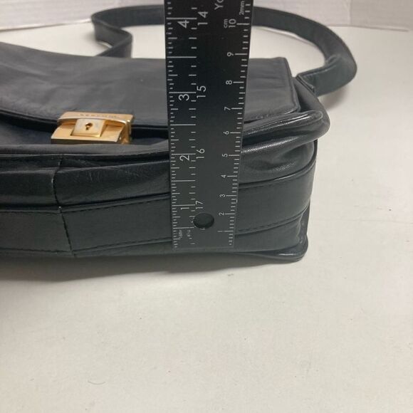 PERLINA  Black Leather Crossbody Shoulder Bag 7X1X9 - Picture 5 of 12